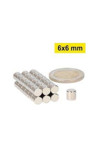 Neodyum Mıknatıs 6x6 Mm 10 Adet