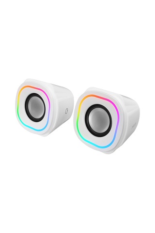 Mikado Md-180 2.0 3w 2 Beyaz Rgb Aydınlatmalı Usb + 3.5mm Usb 5v Speaker Hoparlör