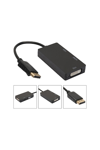 Displayport To Hdmi Vga Dvi Çevirici Dp Dönüştürücü Display Port