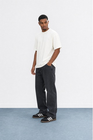 Respire Erkek Washed Baggy Pantolon Siyah