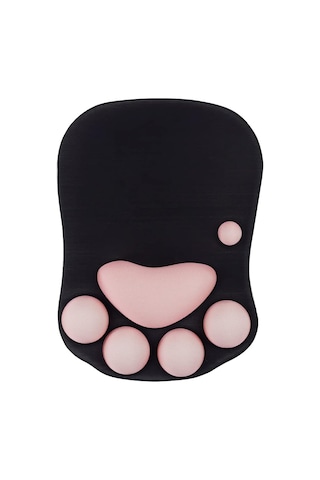 Kedi Ayağı Ve Bilek Desteğine Sahip Mouse Pad, Taşınabilir Ergonomik Kaymaz Oyuncu Mouse Pad'i Bilek Ağrısını Giderir 10,7 X 7,7 X 1,1 İnç Siyah Sakura