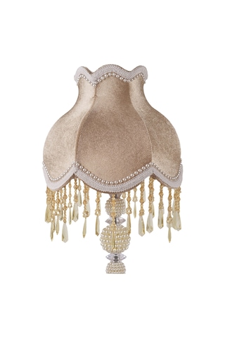 Kadife Kaplı El Yapımı Klasik Gold Model Abajur Altın