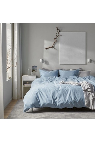 Ikea Angslılja Çift Kişilik Nevresim Takımı 220 X 240 Cm Gök Mavisi Gök Mavi