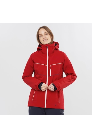 Salomon The Brilliant Kadın Kayak Kar Montu-LC1630600 Red Chili-White