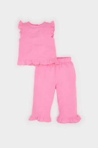 DeFacto Kız Bebek 2'li Takım Kolsuz Tişört Beli Lastikli Alt E8388A525SMPN164 Pembe