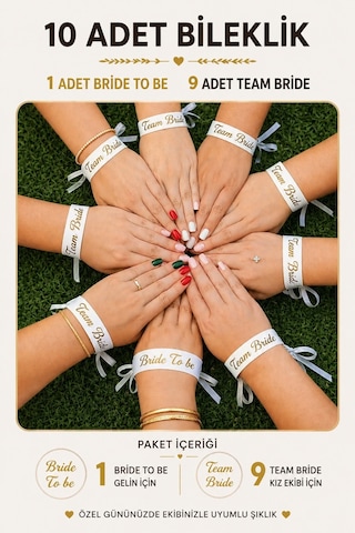 Bride To Be Team Bride Beyaz Gold Altın Sarısı Nedime Bilekliği Bekarlığa Veda Partisi