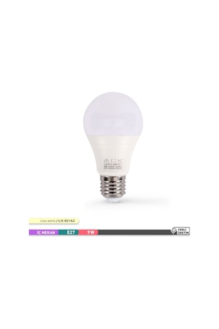 ACK 9W LED AMPUL 840 LUMEN 4000K