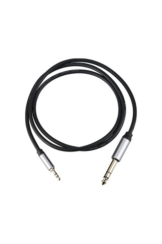 Pazly 3,5-6,5mm Alüminyum Alaşımlı Ses Kablosu, Erkekten Erkeğe Bağlantı, Siyah/gümüş