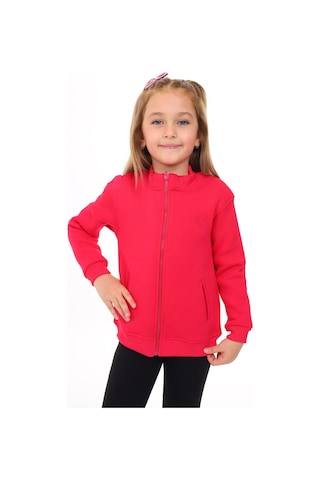 Toontoy Kız Çocuk Nakışlı Hırka Koyu Fuşya