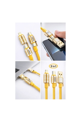 4in1 Hızlı Şarj Ve Data Kablosu Type-c / Lightning / Micro Usb Pl