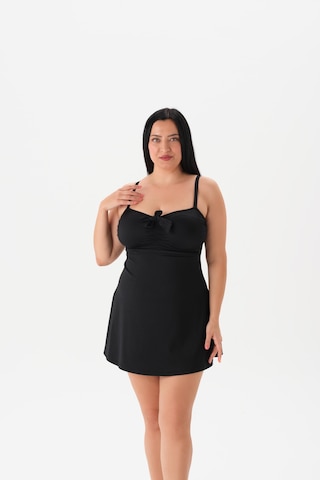 4056my Elbiseli Mayo Siyah Çok Renkli