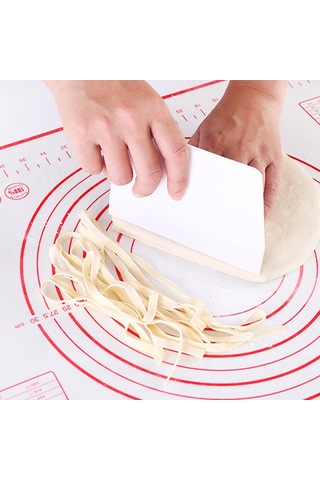 Honmex Kesikli Silikon Hamur Hazırlama Matı - 60x40cm Kırmızı - Fırın Ve Barbekü Gereci Kırmızı