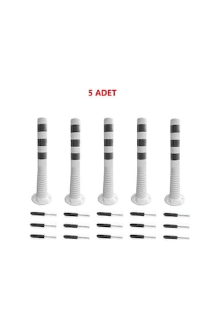 5 Adet Beyaz Renk Otopark Düzenleyici 75 Cm Eco Delinatör