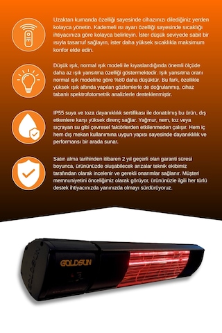 Aqua Plus 2000 Watt Gsa20plg Düşük Işıklı Elektrik Isıtıcı-siyah