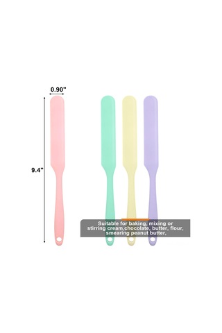 Neevoyu 4 Renkli Isı Dayanıklı Silikon Kek Spatula Seti - 25 Cm Boy, Kaymaz Yüzey, Karıştırma Ve Sürme İçin Mutfak Gereci Pembe, Sarı, Yeşil, Mor
