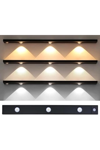 Hareket Sensörlü Ledli Gece Lambası, Parlaklık Ayarı Yapılabilir, 3000k-6000k, 3 Mod, Kablosuz, Merdiven Aydınlat Çok Renkli 27875349