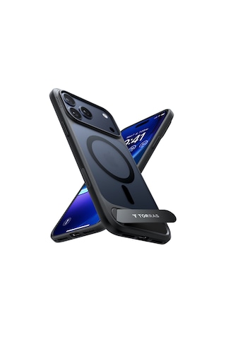 Torras Apple iPhone 17 Pro Max / 18 Pro Max Uyumlu P Stand Serisi Magsafe Kılıf Siyah