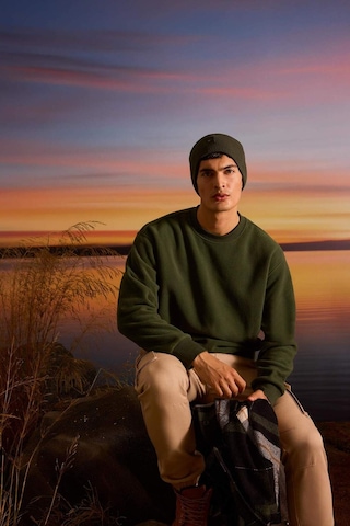 Defacto Relax Fit Bisiklet Yaka Polar Sweatshirt F3685ax25wngn536 Yeşil-gn536