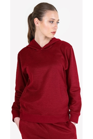 Lescon Kırmızı Kadın Kapüşonlu Sweatshirt 23n-2105