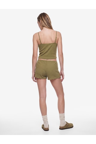 Koton Rahat Kalıp Pointelle Kumaş Şort Pijama Altı Khakı 7wlk80023mk Haki