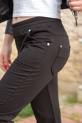 Kadın Siyah Ön Arka Cep Gizli İpli Lastikli Rahat Pantolon Eşofman Altı 21KESAPANT Siyah