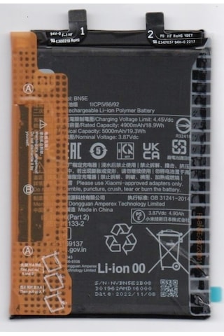 Xiaomi Redmi Note 11 Pro 5g Poco X4 Pro Uyumlu 5g 5000 Mah Bn5e