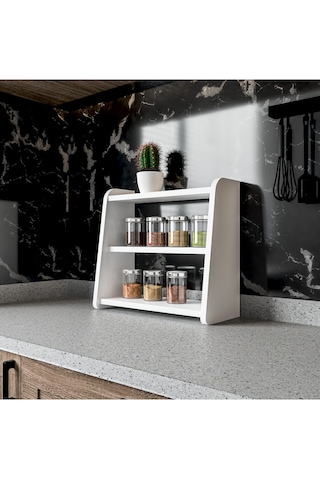 Alpa Ev Mobilya 3 Katlı Tezgah Üstü Organizer, Modern Mutfak Rafı Ve Çok Amaçlı Düzenleyici Beyaz