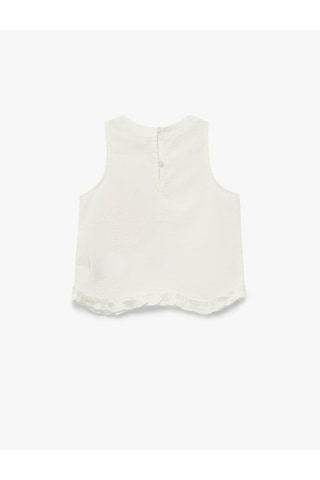 Koton Fırfırlı Beyaz Kız Bebek Bluz 6smg60045aw Beyaz