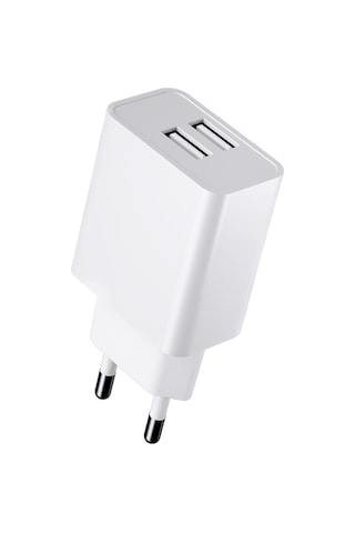 Rock Space T29 Hızlı Şarj Adaptörü Çift USB Çıkışlı 2.4A Şarj Cihazı Beyaz