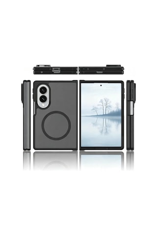 Samsung Uyumlu Galaxy Z Fold 8 Kılıf M-safe Şarj Özellikli Kamera Korumalı Zore Lunex Kapak