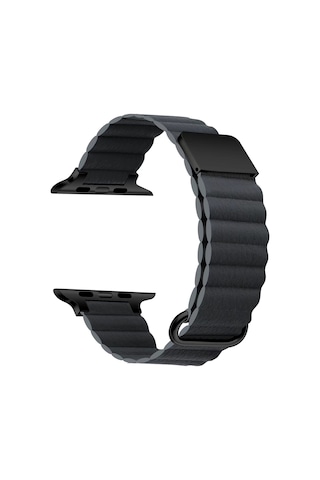 Watch 7 41mm Uyumlu Krd-78 Pu Deri Kordon Strap Kayış Mkst- Koyu Gri