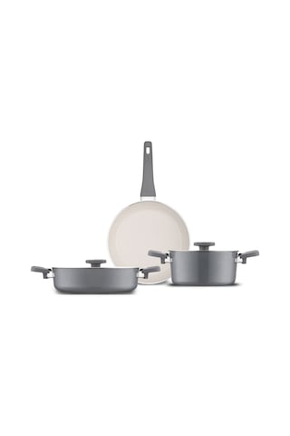 Jumbo Swiss Crystal Grey 5 Parça Tencere Seti Gri