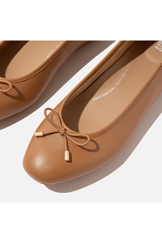 A69 Desert Tan Babet Kadın Hx8-288/a69/b41 Fitflop Delıcato Bow Soft Leather Ballet Flats A69 Desert Tan
