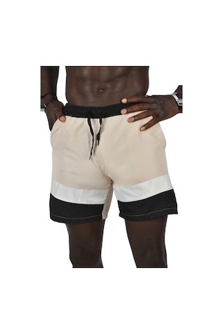 Deepsea Erkek Bej Micro Kumaş Fileli Deniz Şortu 003