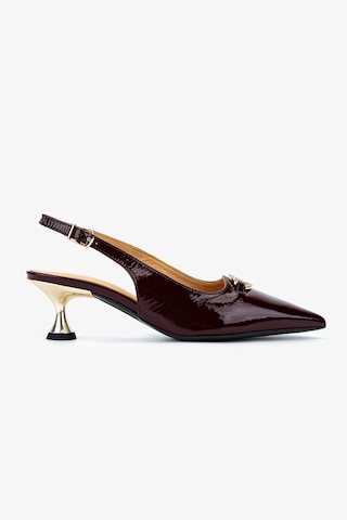 Valmenti Kadın Hakiki Deri Bordo Slingback Ayakkabı 611 H51005 Bn Ayk Sk25-26 Bordo Vernıce Bordo