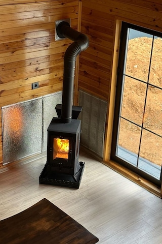 Dekoratif Şık Camlı Şömine&pelet Soba 60x35x35 Cm