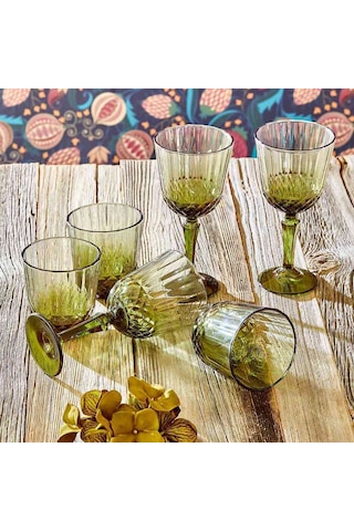 Bella Maison Colore Kesme Bardak Kadeh Seti 12'li Yeşil