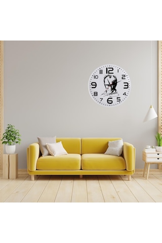 Mustafa Kemal Atatürk İmzalı Ve Fotoğraflı Cam Duvar Saati Cam