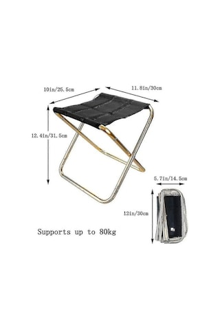 Bloomnest Küçük Taşınabilir Katlanır Tabure, Mini Kamp Sandalyesi, Altın-siyah Altın - Siyah