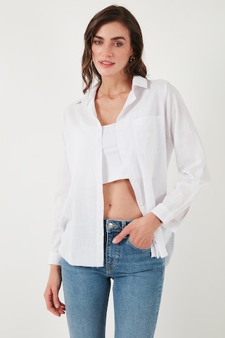 Lela Pamuklu Regular Fit Cepli Bayan Gömlek Cf25S16992 Beyaz