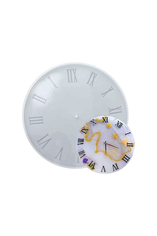 Epoksi Silikon Kalıp Roma Rakamlı Saat Kalıbı Battal Boy 40 Cm