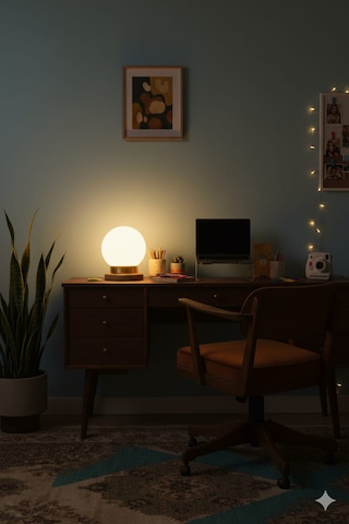 Modern Tasarım Abajur Dekoratif Lamba Abajur Masa Lambası Glop Cam Ahşap Abajur Cam Abajur Beyaz