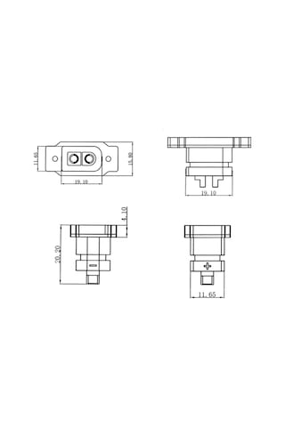 Amass Xt60e-f Panel Tipi Dişi Konnektör - Xt60