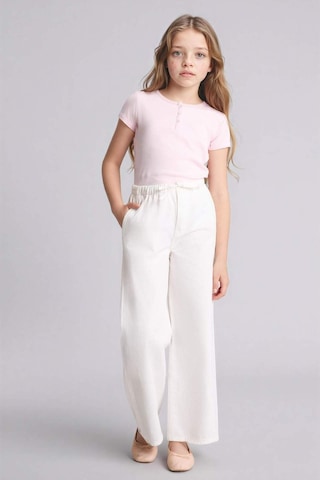 Defacto Wıde Leg Düz Paça Gabardin Pantolon Kız Çocuk G0604a826smwt34 Beyaz-wt34