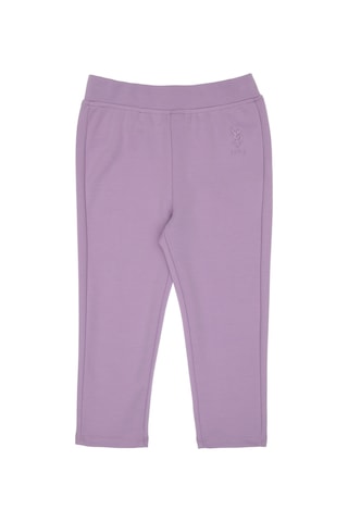 U.S. Polo Assn. Kız Çocuk Lila 3/4 Boy İnterlok Tayt 50306792-VR034