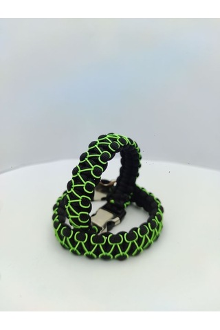 Paracord Bileklik Yeşil Desen Yeşil
