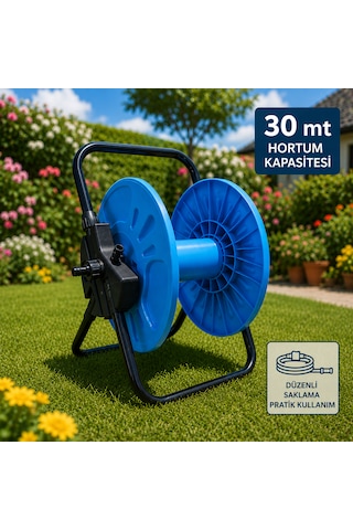 30 Metre Hortum Kapasiteli Bahçe Hortum Sarma Makarası Düzenli Saklama Ve Pratik Kullanım