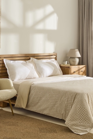 Kaşmir Home Flavo %100 Pamuk Çift Kişilik Nevresim Takımı Bej Bej