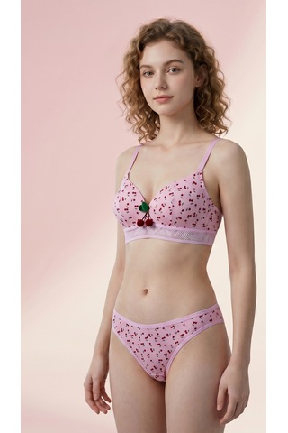 Suısy Cherry Pie Kiraz Desenli Bralet Sütyen Çok Renkli