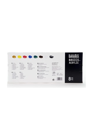 3699396 Basics Akrilik Boya Seti 8 X 75 Ml Tüpler, Işığa Dayanıklı Sanatçı Akrilik Boyaları, Parlak Renkler, Tuval, Akrilik Boyama, Karışık Medya Ve Yaratıcı Projeler İçin İdeal